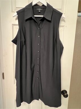 Alfani long sleeveless black tunic